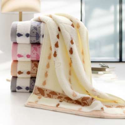 China Factory Wholesale Eco-friendly soft Dobby Jacquard Yarn Dyed Organic Cotton Bath Towel