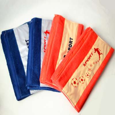 China OEM Wholesale red and blue Sports Golf Towel With Custom Logo