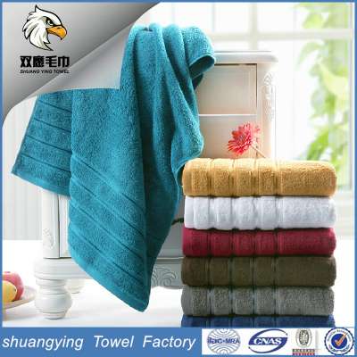 Manufacturer Iso Certification Antibacterial Egypt Cotton Solid Embroidery Logo Bath Towel