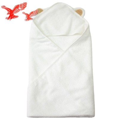 China Factory Wholesale Bamboo Plain Color Terry White Animal Baby Hooded Bath Towel With Ears